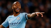Penyerang Manchester City Raheem Sterling sosok perusak pertahanan lawan. Ia mengoleksi 17 gol dan 10 assist di Liga Inggris 2018/2019. (Reuters/Jason Cairnduff)