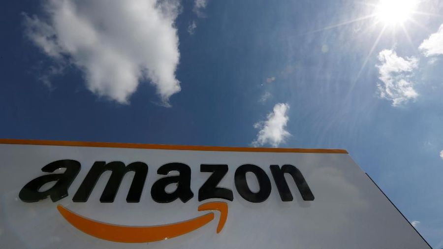 The logo of Amazon is seen at the company logistics centre in Boves, France, May 13, 2019. REUTERS/Pascal Rossignol