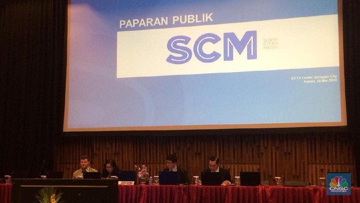 Rapat Umum Pemegang Saham emiten media PT Surya Citra Media Tbk (SCMA). (CNBC Indonesia/Syahrizal Sidiq)