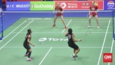 Greysia Polii/Apriyani Rahayu menghadapi ganda putri Denmark, Maiken Fruergaard/Sara Thygesen. (CNN Indonesia/Putra Permata Tegar)