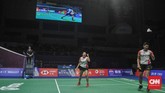 Praveen/Melati akhirnya memastikan langkah Indonesia ke semifinal Piala Sudirman 2019 setelah menang 21-17 dan 21-15 atas Wang Chi-Lin/Hsieh Pei Shan. (CNN Indonesia/Putra Permata Tegar Idaman)