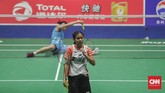 Di pertandingan kedua tunggal putri Gregoria Mariska gagal menambah keunggulan setelah kalah dari atlet nomor satu dunia Tai Tzu Ying. (CNN Indonesia/Putra Permata Tegar Idaman)