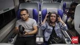 Kereta tersebut diluncurkan pada saat musim mudik Lebaran 2019. (CNN Indonesia/ Hesti Rika)