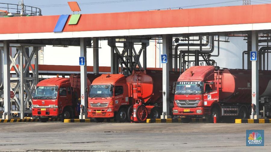PT. Pertamina melepas mobil storage di Terminal Bahan Bakar Minya (TBBM) Jakarta Group, Plumpang, Jakarta Utara, Selasa (28/5/2019). (CNBC Indonesia/Andrean Kristianto)