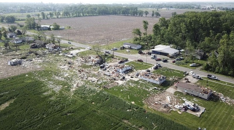 934 laporan tornado sepanjang tahun ini, naik dari rata-rata tahunan 743 tornado yang diamati.
