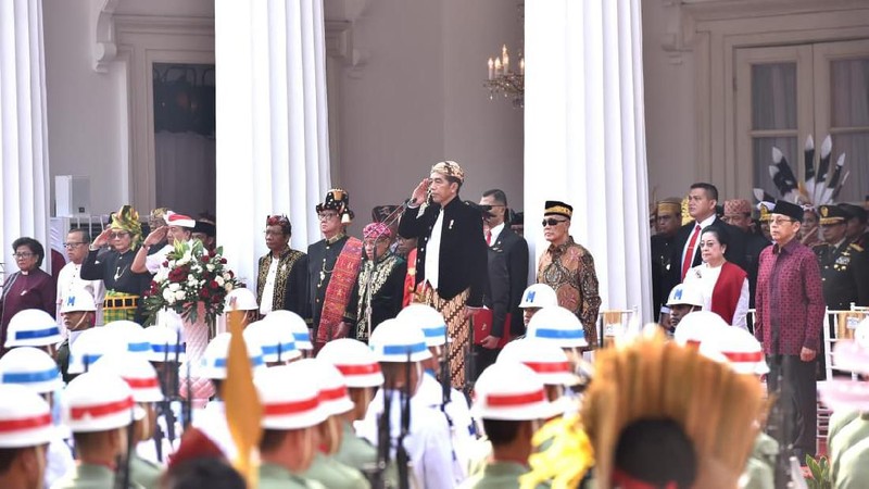 Presiden Joko Widodo (Jokowi) memimpin upacara peringatan Hari Lahir Pancasila, Sabtu kemarin (1/6/2019), sebelum melayat ke Cikeas.