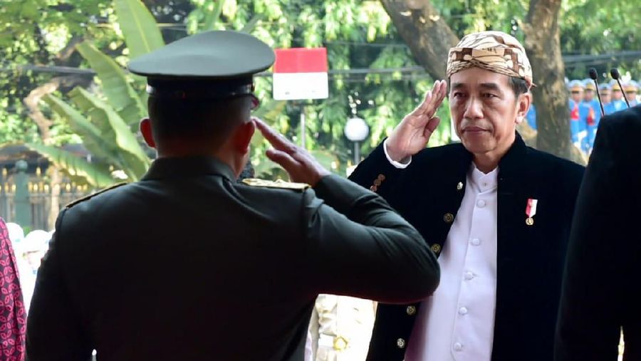 Presiden Joko Widodo (Jokowi) memimpin upacara peringatan Hari Lahir Pancasila, Sabtu kemarin (1/6/2019), sebelum melayat ke Cikeas.