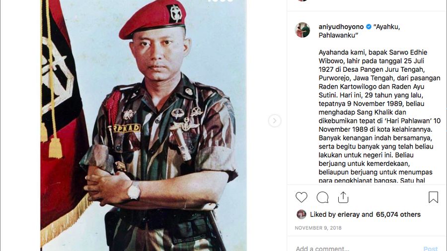 Istri Presiden RI ke-6 Susilo Bambang Yudhoyono (SBY), Ani Yudhoyono meninggal dunia pada Sabtu (1/6/2019) pukul 11:50 waktu Singapura.