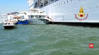 VIDEO: Kapal Pesiar Tabrak Dermaga di Venesia, Empat Luka