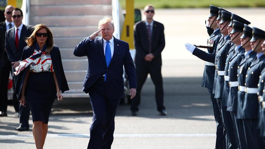 Presiden Amerika Serikat (AS) Donald Trump tiba di Inggris untuk melakukan kunjungan kenegaraan.