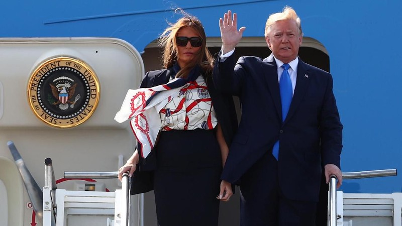 Presiden Amerika Serikat (AS) Donald Trump tiba di Inggris untuk melakukan kunjungan kenegaraan.