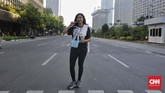 Jalan Sudirman dan Jalan Thamrin yang biasanya ramai, kini sangat lancar saat libur cuti bersama ini. (CNN Indonesia/Adhi Wicaksono)