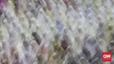 Jemaah melakukan salat Id di Masjid Istiqlal, Jakarta. (CNN Indonesia/Adhi Wicaksono)