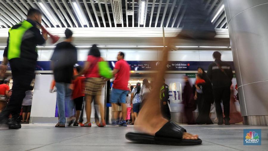 Suasana Stasiun MRT Bundaran HI (CNBC Indonesia/ Andrean Kristianto)