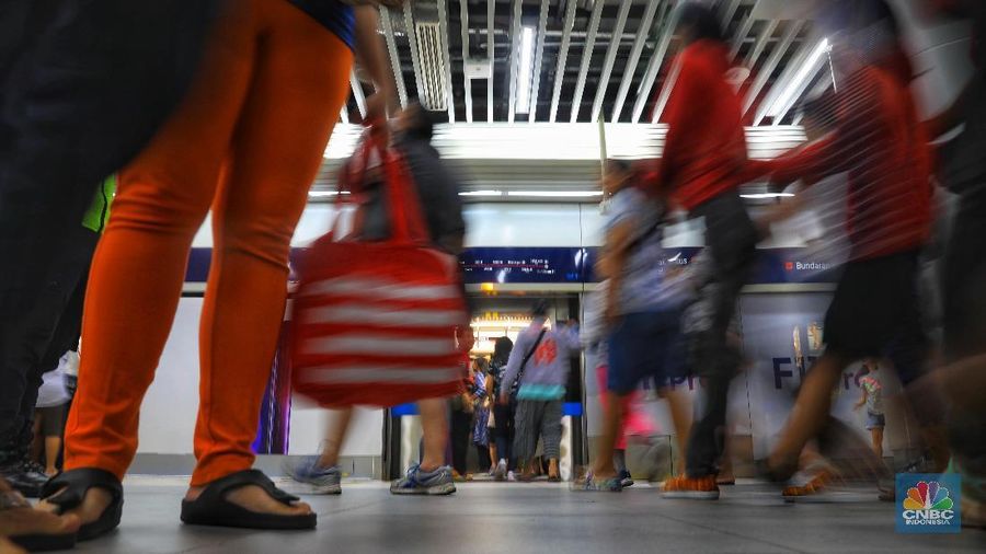 Suasana Stasiun MRT Bundaran HI (CNBC Indonesia/ Andrean Kristianto)