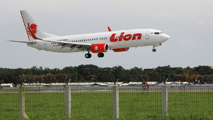 Lion Air FILE PHOTO: A Lion Air Boeing 737-800 plane prepares to land at the Sukarno-Hatta airport in Tangerang on the outskirts of Jakarta January 30, 2013. REUTERS/Enny Nuraheni