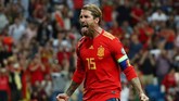 Kebuntuan di laga ini akhirnya pecah di menit ke-64. Sergio Ramos mencetak gol lewat titik putih. (REUTERS/Sergio Perez)