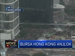 Bursa Hong Kong Anjlok Akibat Aksi Demonstrasi