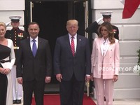 Donald Trump Sambut Kedatangan Presiden Polandia