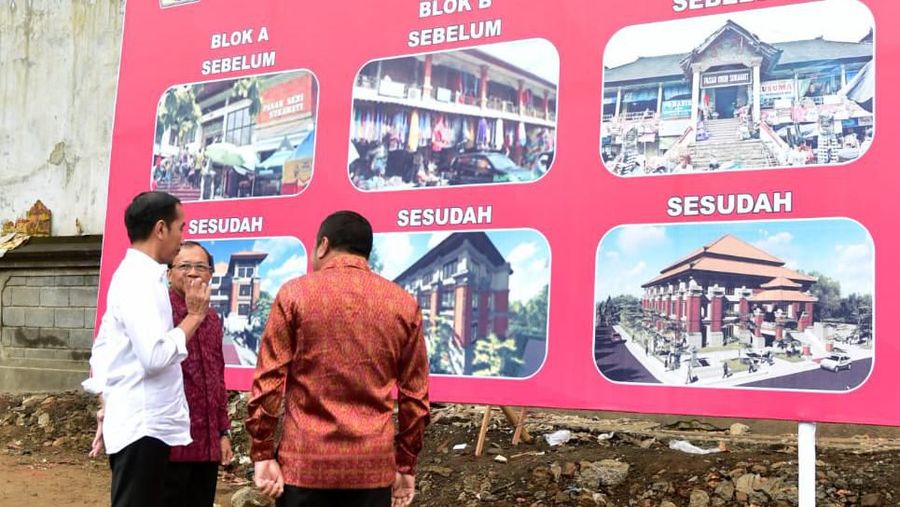 Presiden Joko Widodo (Jokowi) mengawali kunjungan kerja ke Bali dengan meninjau Pasar Sukawati di Kabupaten Gianyar, Jumat (14/6/2019).