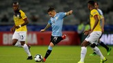Setelah unggul 3-0 pada babak pertama, Uruguay tetap mendominasi pertandingan dan kerap mengancam gawang Ekuador. (REUTERS/Luisa Gonzalez)