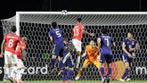 Chile baru bisa mencetak gol pada menit ke-41 melalui sundulan Erick Pulgar memanfaatkan sepak pojok Charles Aranguiz. (REUTERS/Henry Romero)
