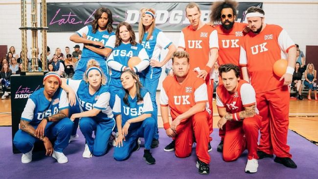 Michelle Obama Adu 'Dodgeball' bersama James Corden