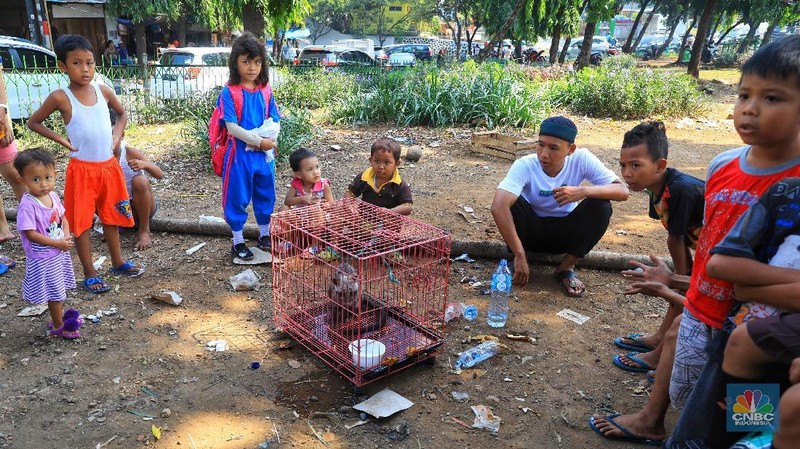 Fungsi taman yang seharusnya dipakai untuk berkumpul dan bermain anak-anak terlihat sangat minim pemakaianya.