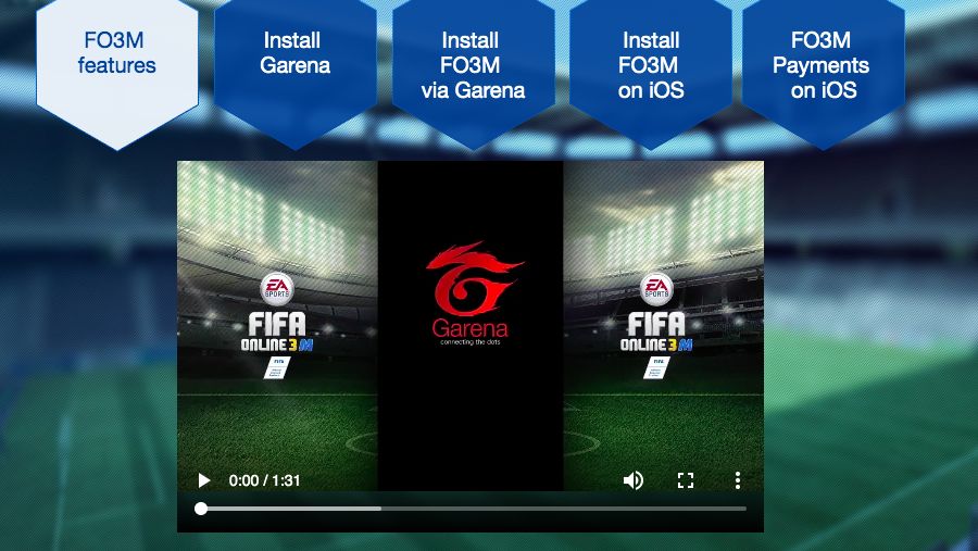 FIFA Online 3 Mobile adalah game yang dikembangkan oleh EA. Untuk Indonesia, Singapura dan Vietnam lisensinya dipegang Garena.