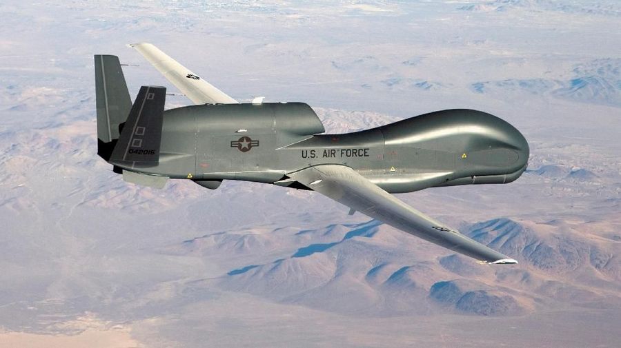 FILE PHOTO: An undated U.S. Air Force handout photo of a RQ-4 Global Hawk unmanned (drone) aircraft. U.S. Air Force/Bobbi Zapka/Handout/Files via REUTERS. THIS IMAGE HAS BEEN SUPPLIED BY A THIRD PARTY.