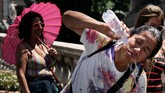 Tahun lalu Eropa juga dilanda gelombang panas. Kondisi itu mengakibatkan kematian penduduk di Spanyol dan Portugis, serta memicu kekeringan di Jerman dan Swedia. (Photo by Alberto PIZZOLI / AFP)