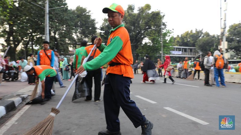 Massa sempat menggelar aksi kawal MK yang di sekitar kawasan Patung Kuda.