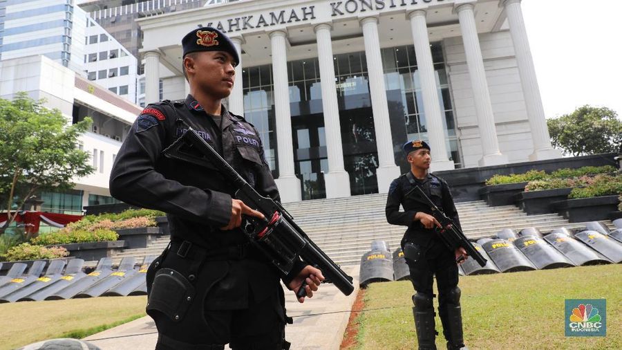 Pengamanan sidang MK hari ini melibatkan aparat gabungan dari TNI/Polri.