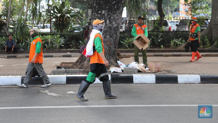 Massa sempat menggelar aksi kawal MK yang di sekitar kawasan Patung Kuda.