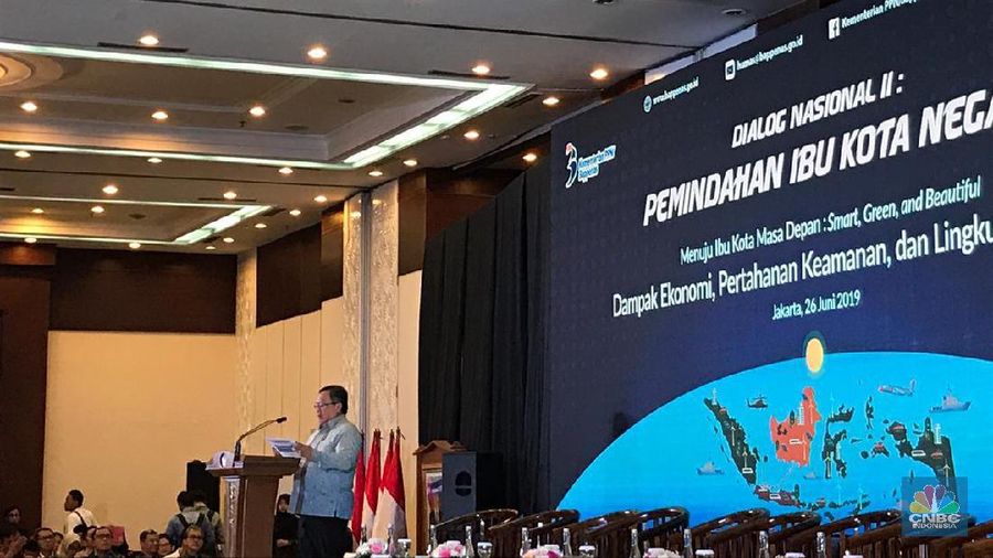Bappenas menggelar Dialog Nasional II: Menuju Ibu Kota Masa Depan: Smart, Green, and Beautiful di Jakarta, Rabu (26/6/2019).