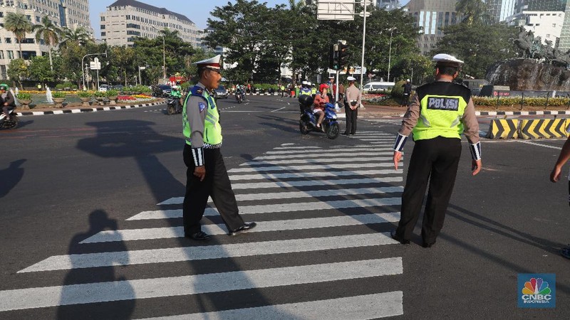 Jelang sidang putusan yang digelar Kamis (27/6/2019) siang, sejumlah jalan sudah disterilkan di kawasan sekitar MK dan Istana Negara.