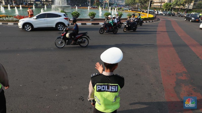 Jelang sidang putusan yang digelar Kamis (27/6/2019) siang, sejumlah jalan sudah disterilkan di kawasan sekitar MK dan Istana Negara.
