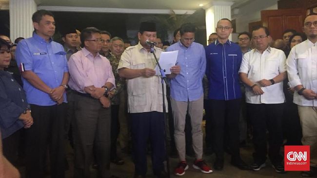 Prabowo Hormati Putusan MK soal Gugatan Pilpres 2019