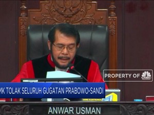 MK Tolak Seluruh Gugatan Prabowo-Sandi