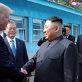 U.S. President Donald Trump shakes hands with North Korean leader Kim Jong Un as they meet at the demilitarized zone (DMZ) separating the two Koreas, in Panmunjom, South Korea, June 30, 2019. KCNA via REUTERS    ATTENTION EDITORS - THIS IMAGE WAS PRO