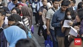 Dilihat dari tingkat pendidikannya, tingkat pengangguran terbuka untuk Sekolah Menengah Kejuruan (SMK) masih tertinggi diantara tingkat pendidikan lain.(CNN Indonesia/Adhi Wicaksono)