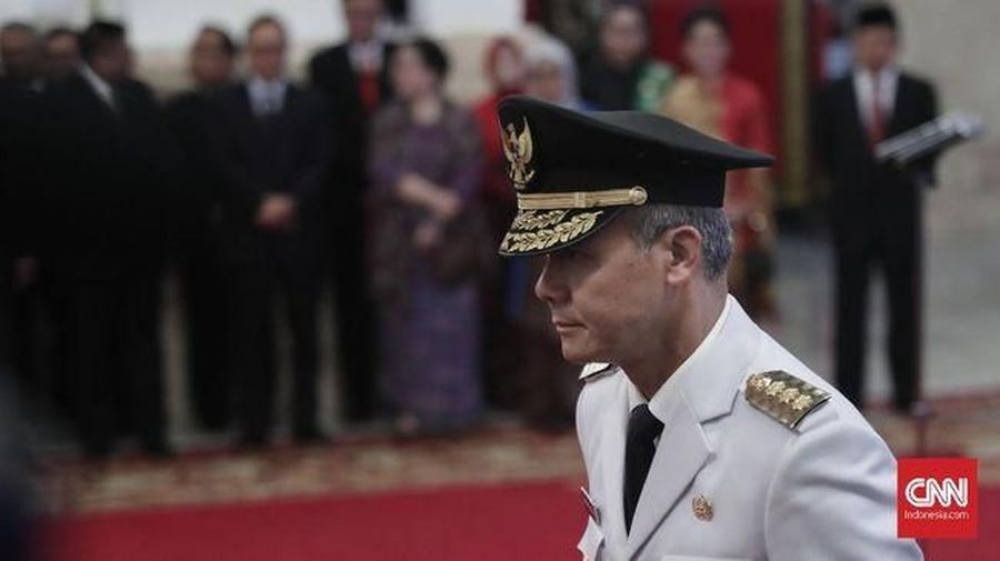 Gubernur Jawa Tengah Ganjar Pranowo. (CNN Indonesia/Safir Makki)