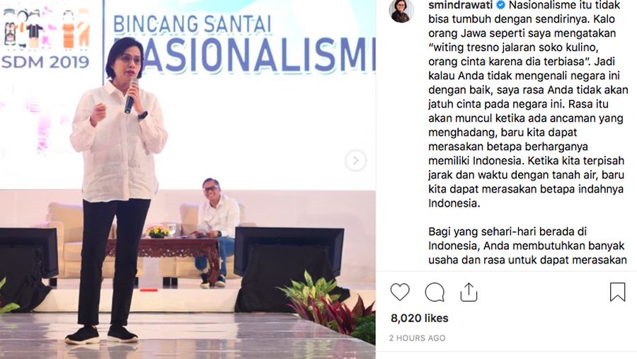 Menteri Keuangan Sri Mulyani Indrawati berkesempatan mengikuti rangkaian acara Dies Natalies ke-4 Politeknik Keuangan Negara STAN