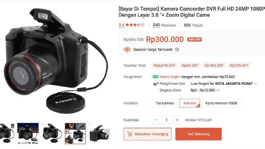 Pada platform toko online jelas nampak keterangan pengiriman barang dari luar negeri, khususnya China.