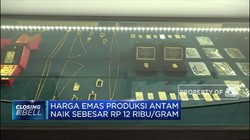 Harga Emas Produksi Antam Naik Rp 12.000/gram