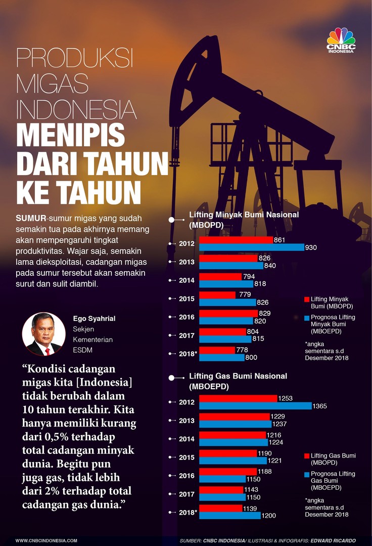 Produksi Migas RI Kian Tipis Setiap Tahun