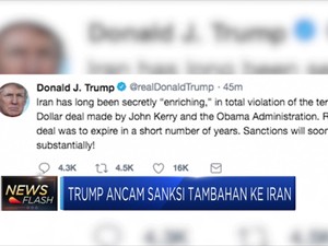 Trump Ancam Sanksi Tambahan ke Iran