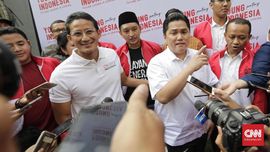 Sandi dan Erick Thohir Komentari Pertemuan Jokowi-Prabowo