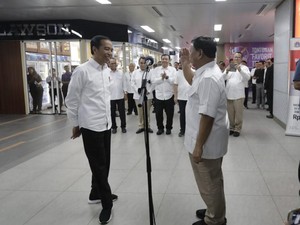 Bikin Adem, Ini Pernyataan Lengkap Jokowi dan Prabowo di MRT