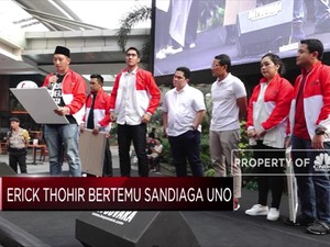 Moment Reuni Sandiaga Uno dan Erick Thohir